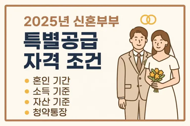 2025년 신혼부부 특별공급 자격 조건 총정리