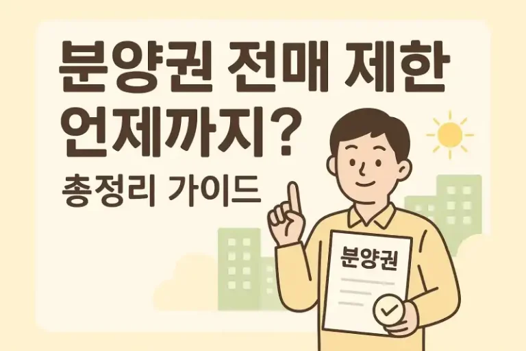 분양권 전매 제한 언제까지? 총정리 가이드