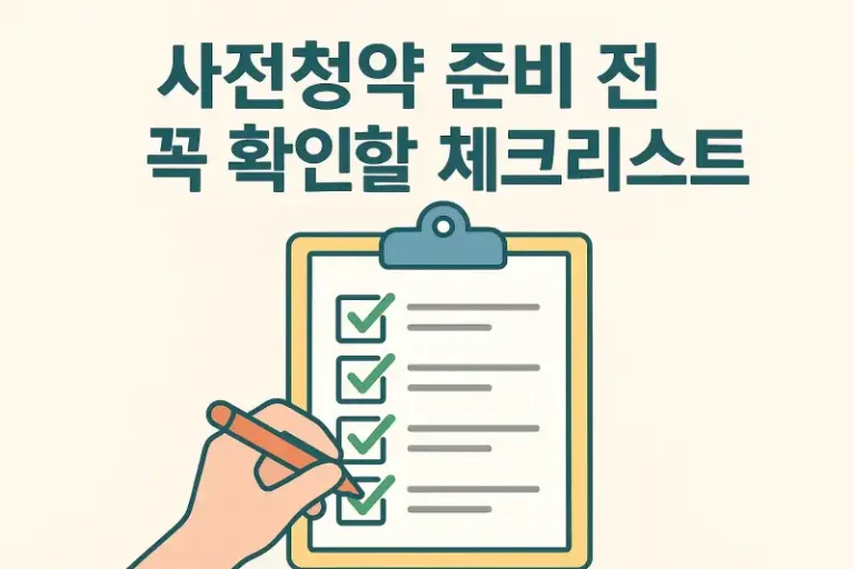 사전청약 준비 전 꼭 확인할 체크리스트