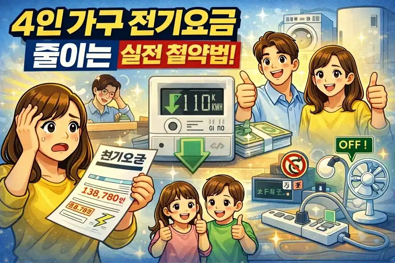 4인 가구 전기요금 줄이는 실전 절약법!