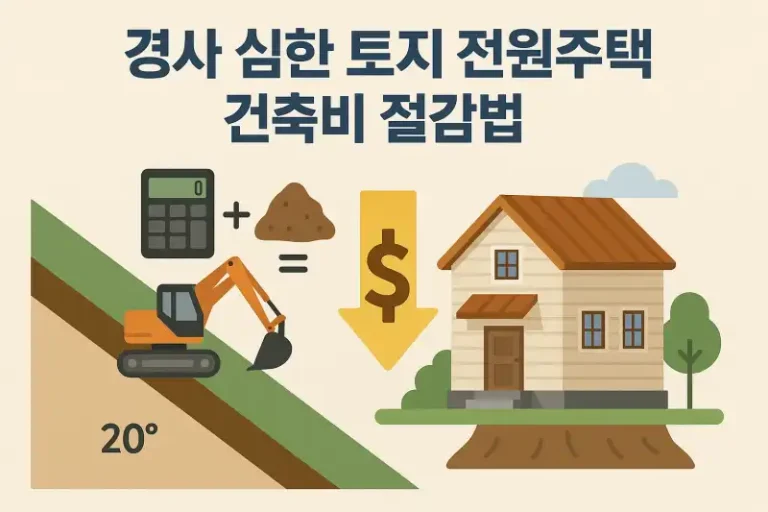 경사 심한 토지 전원주택 건축비 절감법