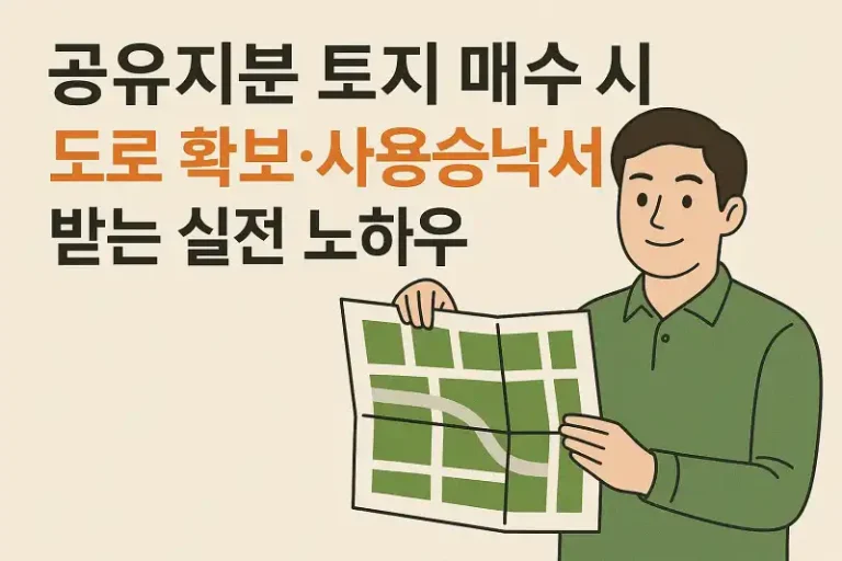 공유지분 토지 매수 시 도로 확보·사용승낙서 받는 실전 노하우