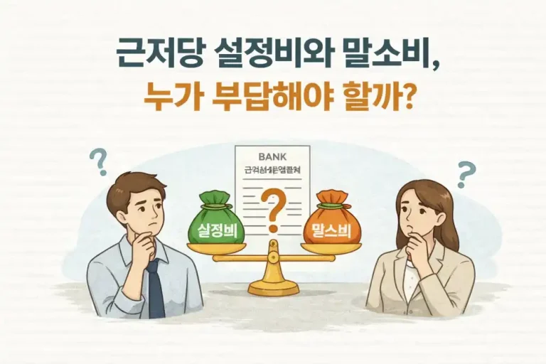 근저당 설정비와 말소비, 누가 부담해야 할까?