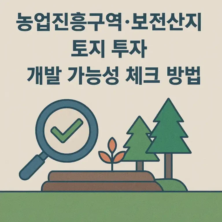 농업진흥구역·보전산지 토지 투자 개발 가능성 체크 방법