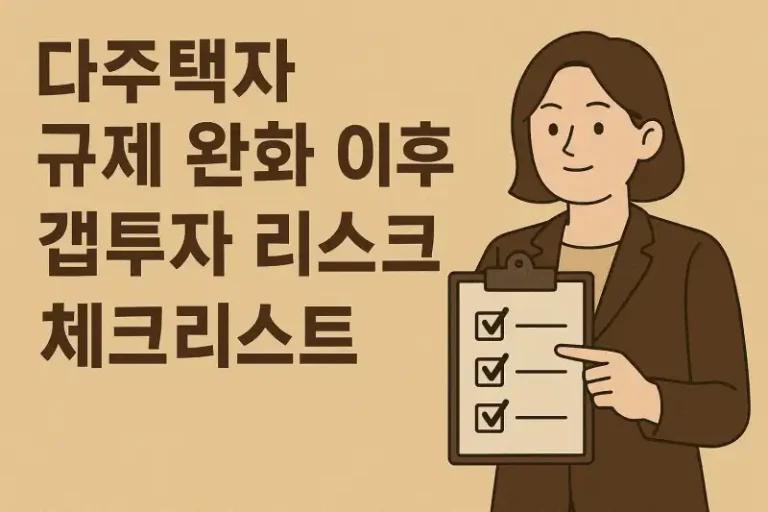 다주택자 규제 완화 이후 갭투자 리스크 체크리스트