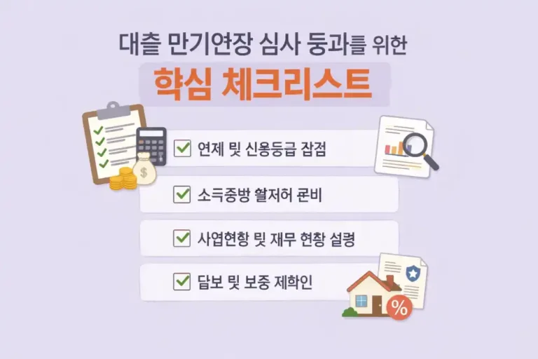 대출 만기연장 심사 통과를 위한 핵심 체크리스트