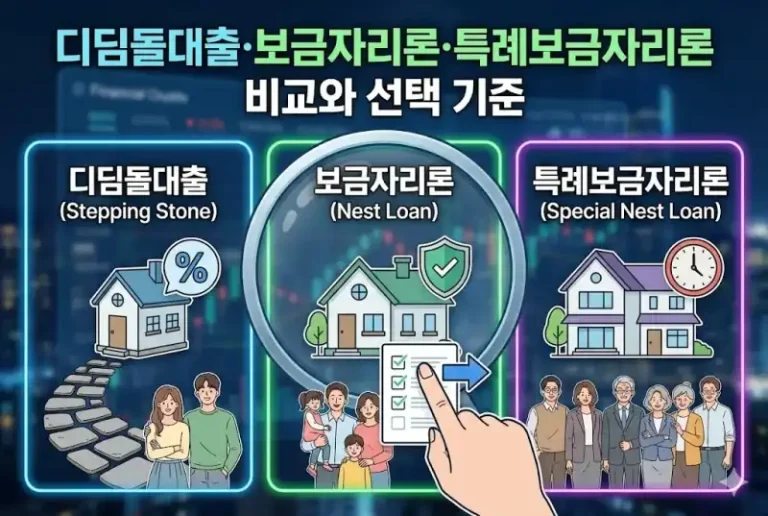 디딤돌대출·보금자리론·특례보금자리론 비교와 선택 기준