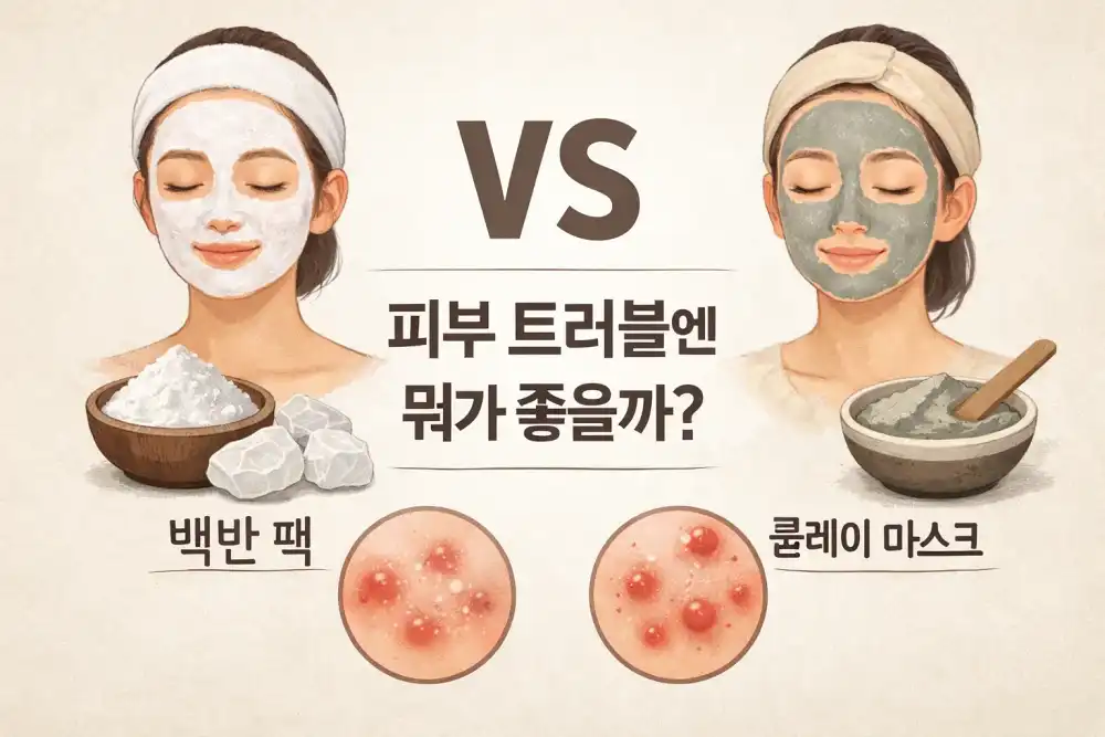 백반 팩 vs 클레이 마스크, 피부트러블에 뭐가 더 좋을까?
