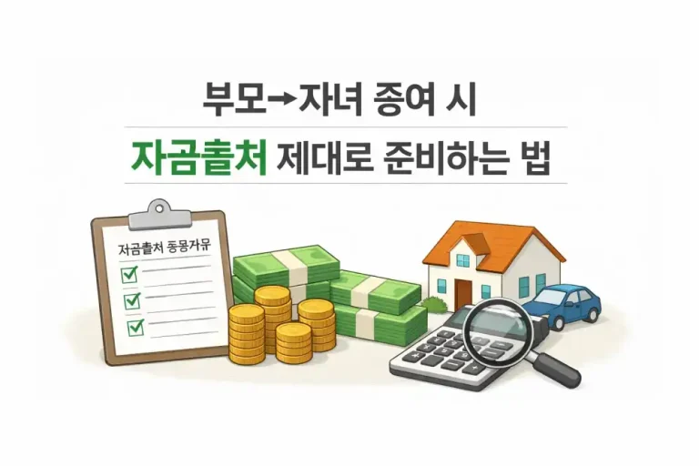 부모→자녀 증여 시 자금출처 제대로 준비하는 법