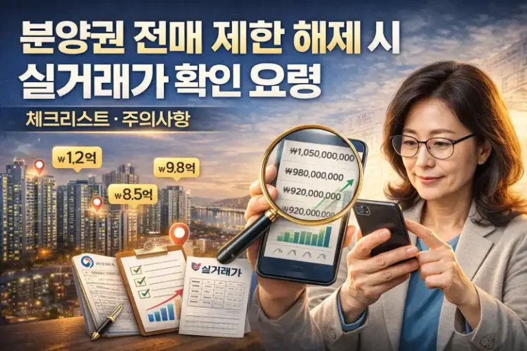 분양권 전매 제한 해제 시 실거래가 확인하는 요령