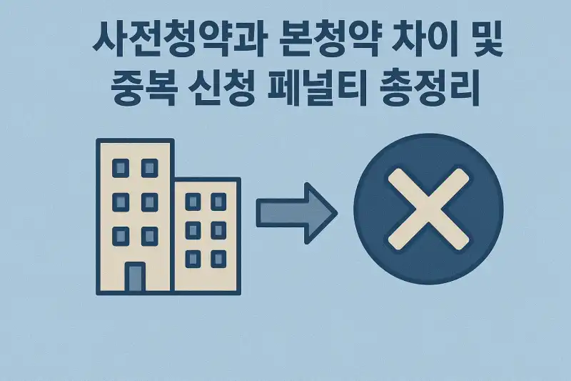 사전청약과 본청약 차이 및 중복 신청 패널티 총정리