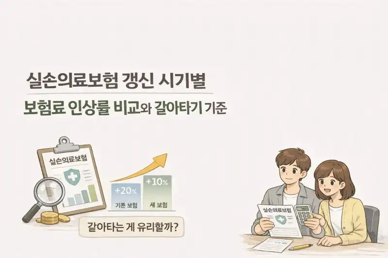 실손의료보험 갱신 시기별 보험료 인상률 비교와 갈아타기 기준