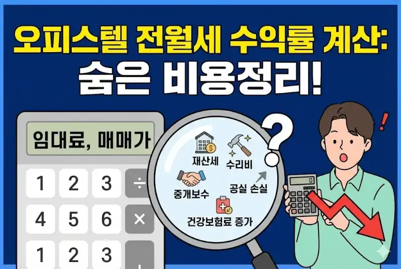 오피스텔 전월세 수익률 계산 시 반드시 반영해야 할 숨은 비용들