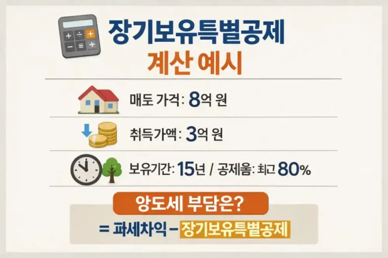 장기보유특별공제 계산 예시 완전정리