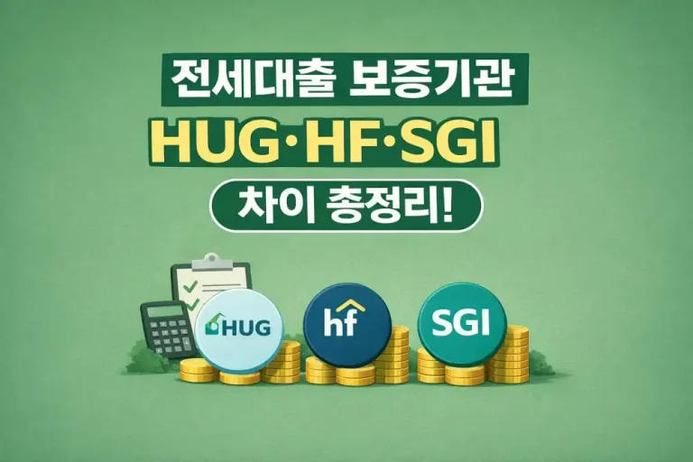 전세대출 보증기관 HUG·HF·SGI 차이 총정리!