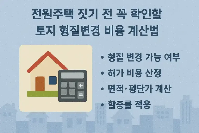 전원주택 짓기 전 꼭 확인할 토지 형질변경 비용 계산법