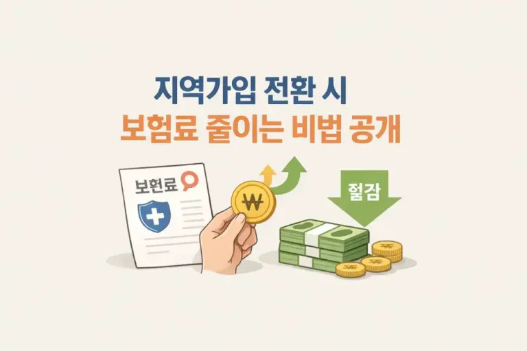 지역가입 전환 시 보험료 줄이는 비법 공개