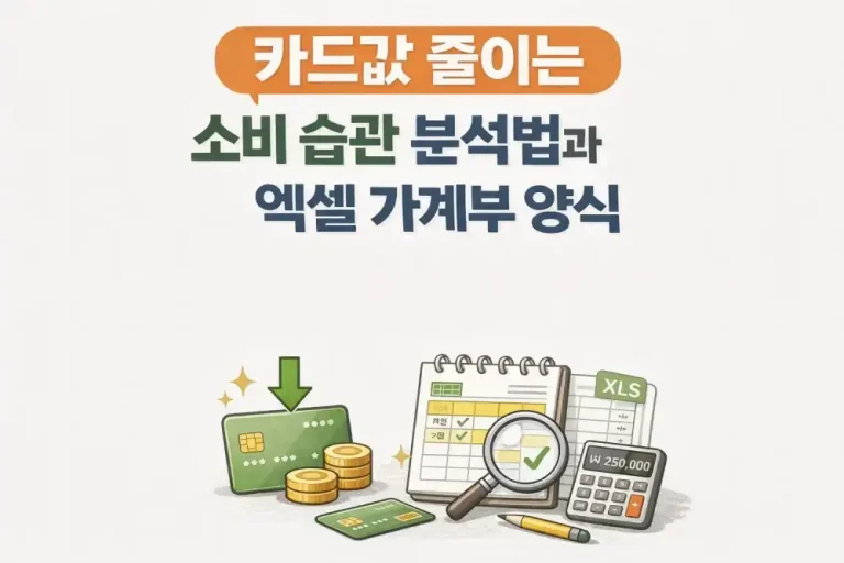 카드값 줄이는 소비 습관 분석법과 엑셀 가계부 양식