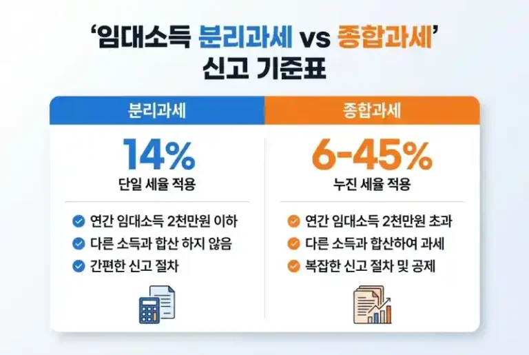 월세·전세 임대소득 2천만 원 기준, 언제 분리과세 선택할까?