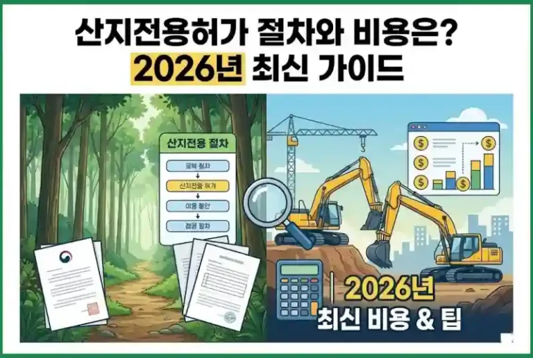 산지전용허가 절차와 비용은? 2026년 최신 가이드