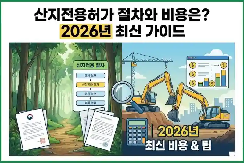 산지전용허가 절차와 비용은? 2026년 최신 가이드