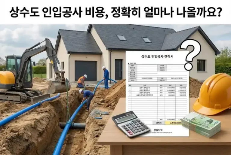 상수도 인입공사 비용, 정확히 얼마나 나올까요?