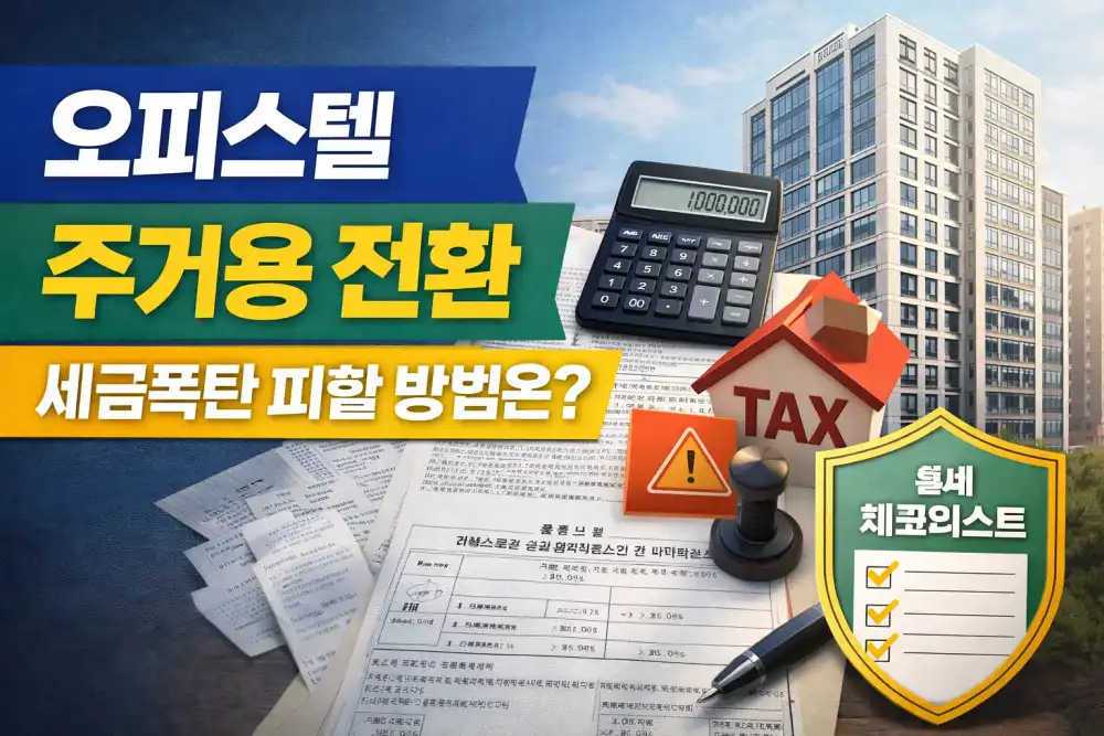 오피스텔 주거용 전환 세금폭탄 피할 방법은?
