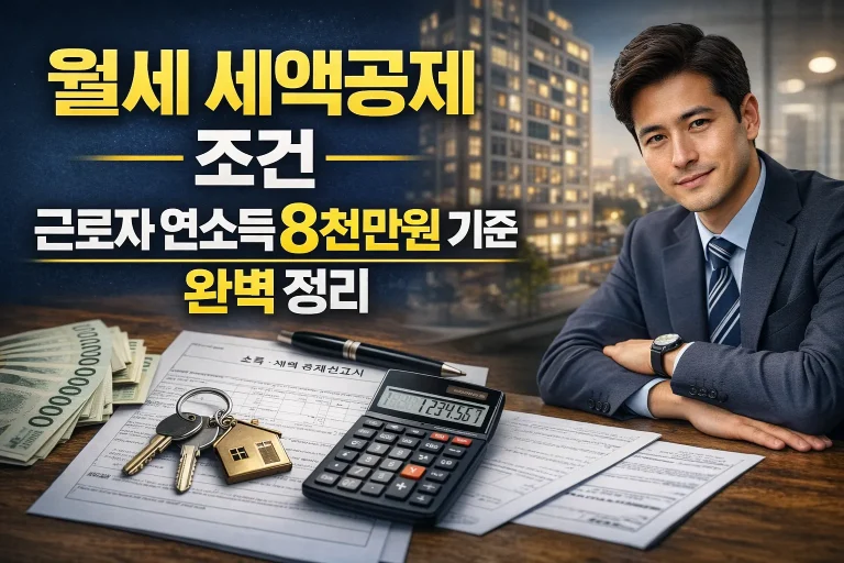 월세 세액공제 받는 조건? 근로자 8천만원 기준 완벽 정리