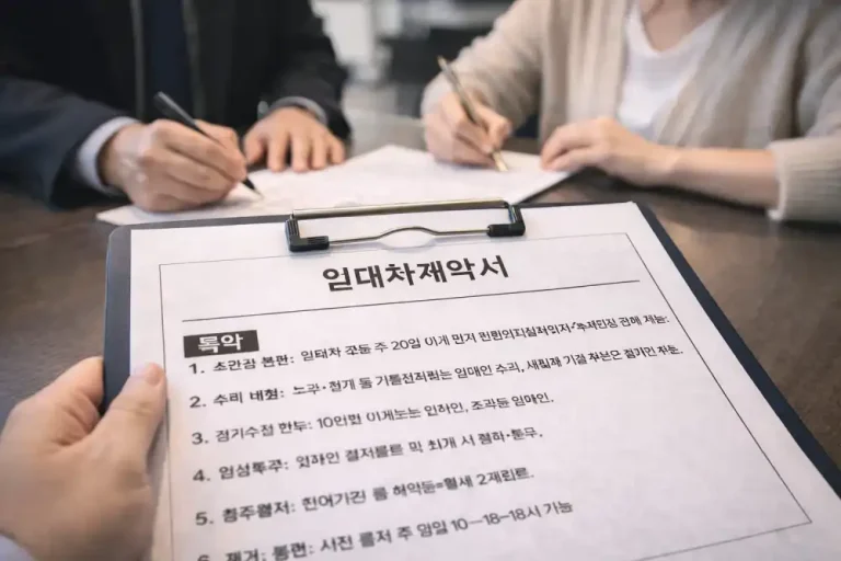 임대차계약서 특약 문구 예시(보증금/수리)