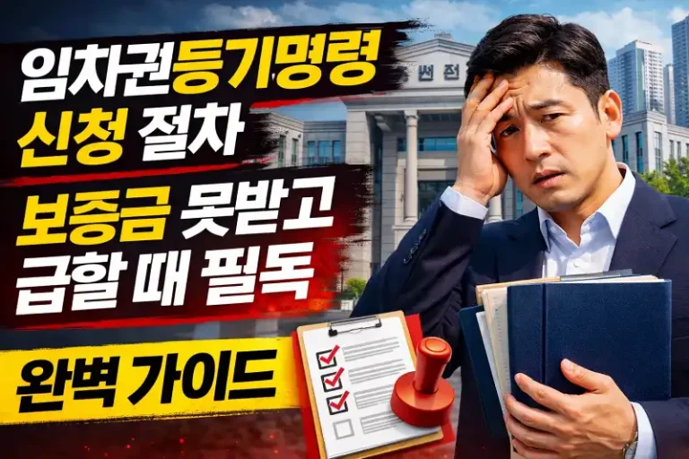 임차권등기명령 신청 절차 완벽 가이드 보증금 못받고 급할 때 봐야 할 글