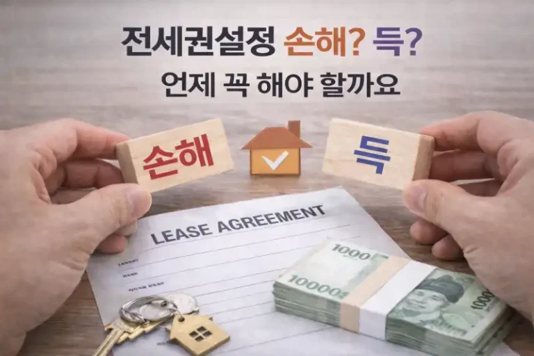 전세권설정 손해? 득? 언제 꼭 해야 할까요