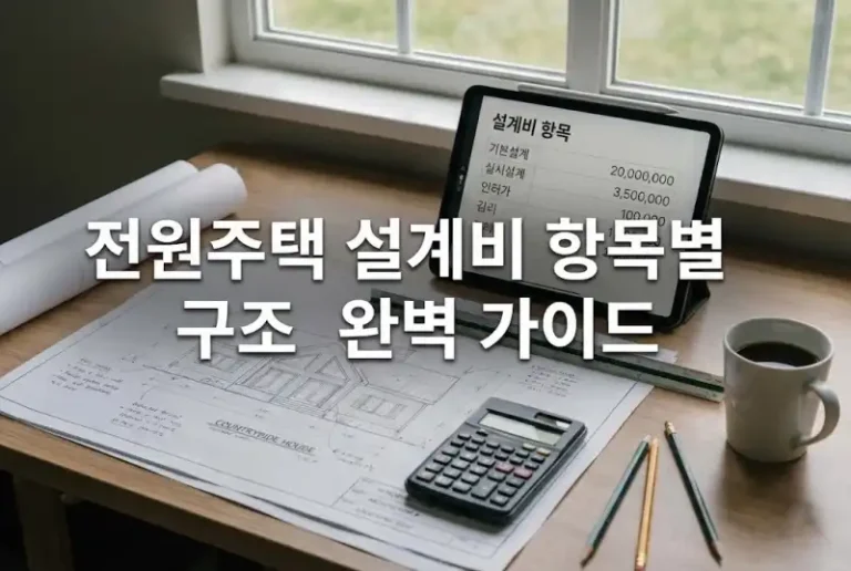전원주택 설계비 항목별 구조 완벽 가이드