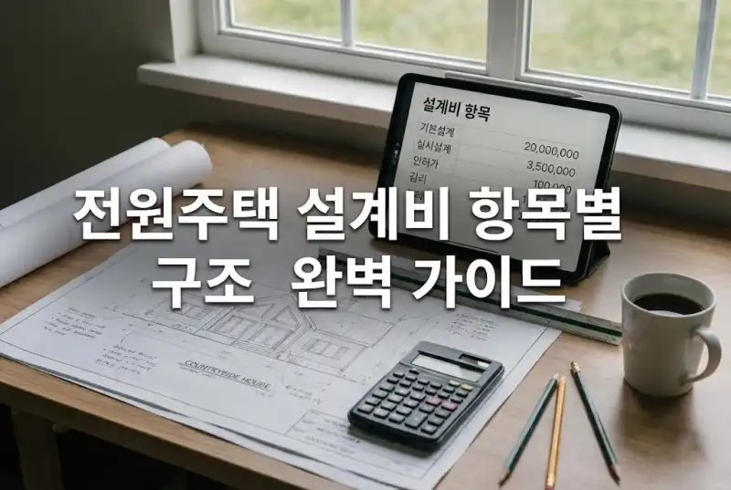 전원주택 설계비 항목별 구조 완벽 가이드
