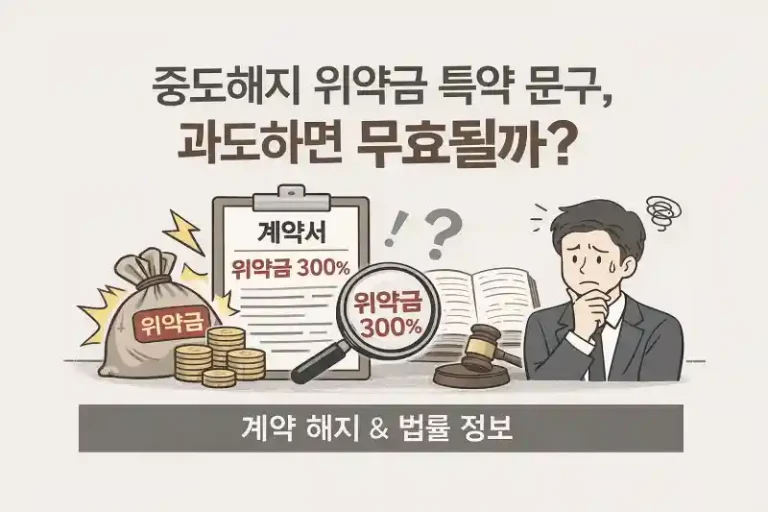 중도해지 위약금 특약 문구, 과도하면 무효될까?