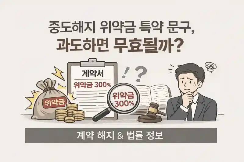 중도해지 위약금 특약 문구, 과도하면 무효될까?