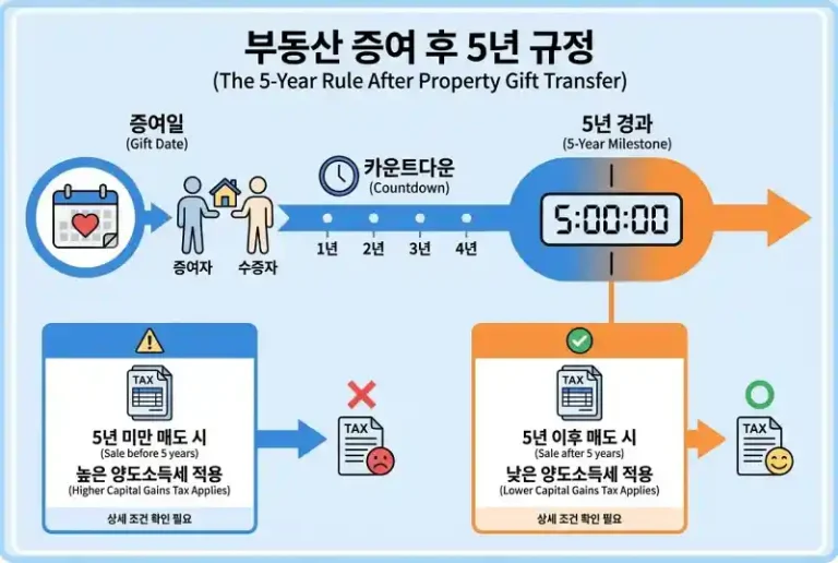 증여 후 5년 안에 팔면 세금폭탄? 양도세 함정 총정리
