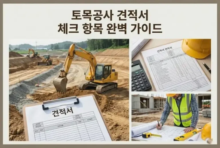 토목공사 견적서 체크 항목 완벽 가이드