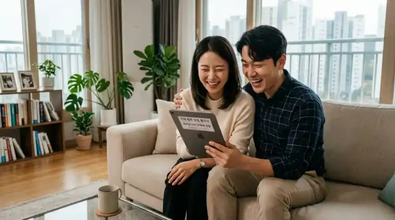 당첨 부부 축하 장면