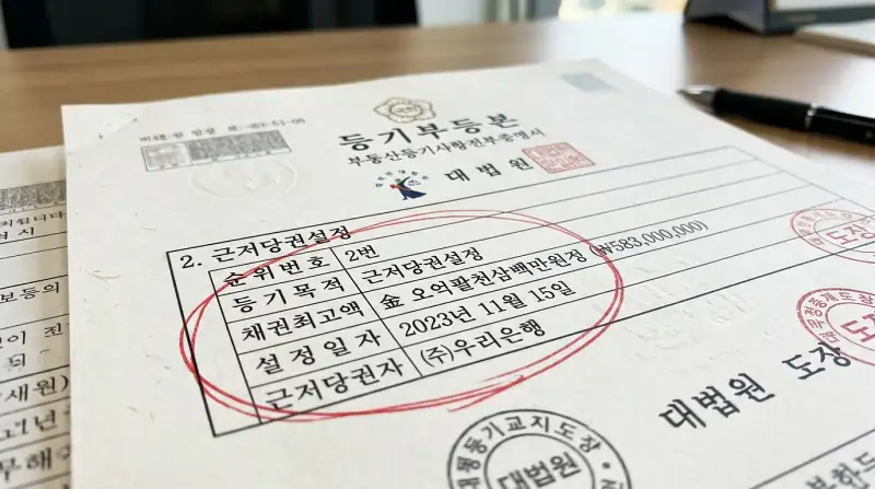 등기부등본 근저당권 클로즈업 