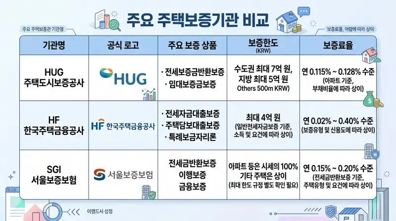 보증기관 비교표