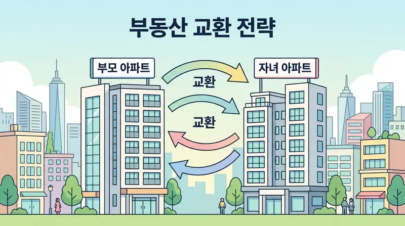 부동산 교환 전략 다이어그램
