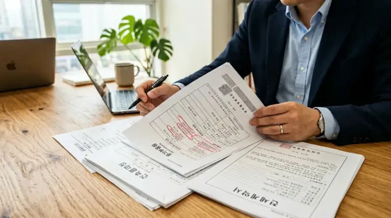 부동산 서류 검토 장면