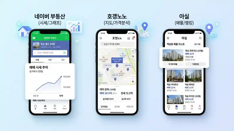 부동산 앱 3종 비교