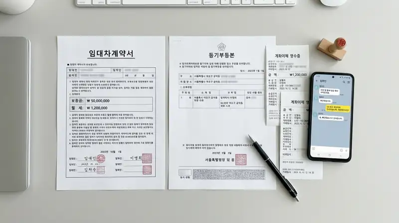 임대차 서류 플랫레이