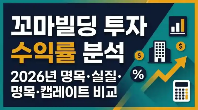 꼬마빌딩 투자 수익률 완전정리