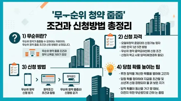 무순위 청약 줍줍 조건과 신청방법 총정리