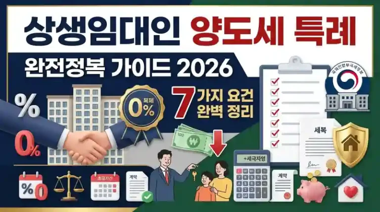 상생임대인 양도세 특례 조건 완벽 정리