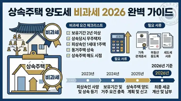 상속주택 양도세 비과세 2026 완벽 가이드