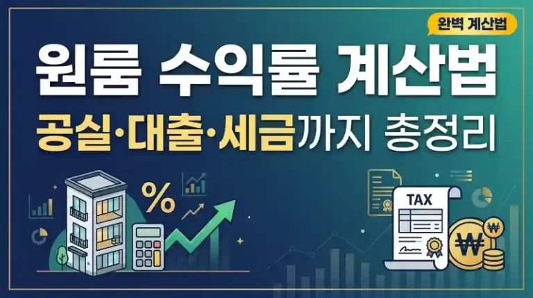 원룸 수익률 계산법 총정리