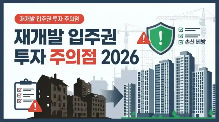 재개발 입주권 투자 주의점